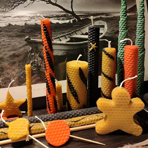 GBACHOOSE 24PCS Beeswax Candle Making Kit 8x8 Inch Beeswax Sheets for Candle Making, 12 Colorful Beeswax Sheets Create Your Own Unique Candles in Saudi Arabia