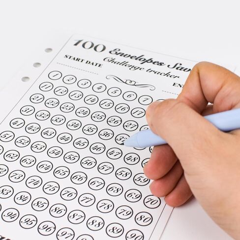 100 مظاريف توفير الأموال الموثق ، وسيلة سهلة وممتعة لتوفير 5،050 دولار ، وكتاب الميزانية A5 مع مجموعة الأظرف النقدية (صفحات الأظرف والمتعقب) in Kuwait