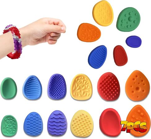 12PCS Random Color Fidget Toys Sensory Stone for Kids，Textured Soft Worry Stone for Autism Kids Calming - Fidget Stress Toys for Students Anxiety Relief - Small Prizes Fidget Toys in Saudi Arabia