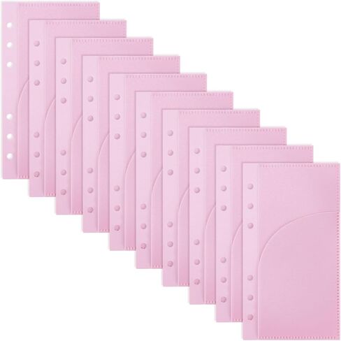 10pcs A6 Binder Cash Envelopes 6 Holes Opening Binder Pockets A6 Insert with 2 Pockets for Budgeting Money Binder Inserts Accessories and Supplies (Clear, A6) in Saudi Arabia