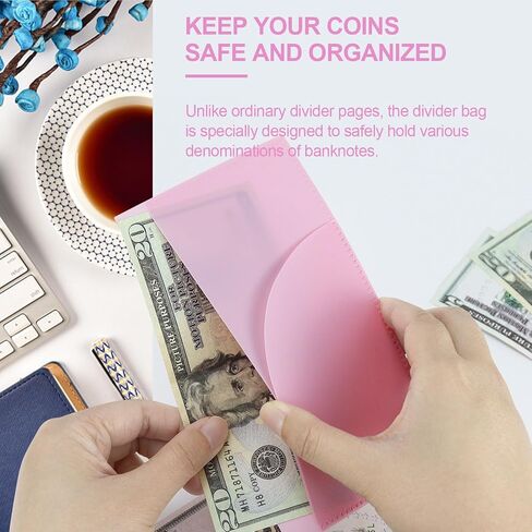 10pcs A6 Binder Cash Envelopes 6 Holes Opening Binder Pockets A6 Insert with 2 Pockets for Budgeting Money Binder Inserts Accessories and Supplies (Clear, A6) in Saudi Arabia