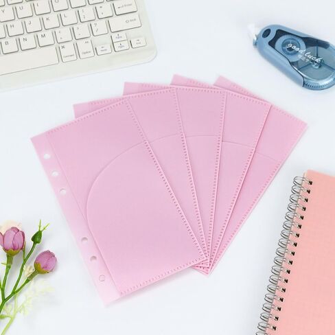 10pcs A6 Binder Cash Envelopes 6 Holes Opening Binder Pockets A6 Insert with 2 Pockets for Budgeting Money Binder Inserts Accessories and Supplies (Clear, A6) in Saudi Arabia