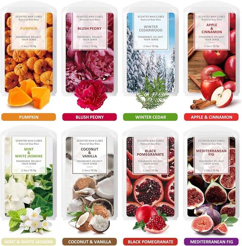 LA BELLEFÉE Wax Melts Wax Cubes 16 Pack, Soy Wax Candle Melts, Fall Wax Melts Scented Wax Melts Winter Cedar Pumpkin Apple & Cinnamon Coconut & Vanilla Fresh Linen Lavender Rose Lavender in Saudi Arabia