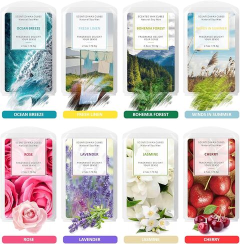 LA BELLEFÉE Wax Melts Wax Cubes 16 Pack, Soy Wax Candle Melts, Fall Wax Melts Scented Wax Melts Winter Cedar Pumpkin Apple & Cinnamon Coconut & Vanilla Fresh Linen Lavender Rose Lavender in Saudi Arabia