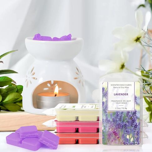 LA BELLEFÉE Wax Melts Wax Cubes 16 Pack, Soy Wax Candle Melts, Fall Wax Melts Scented Wax Melts Winter Cedar Pumpkin Apple & Cinnamon Coconut & Vanilla Fresh Linen Lavender Rose Lavender in Saudi Arabia
