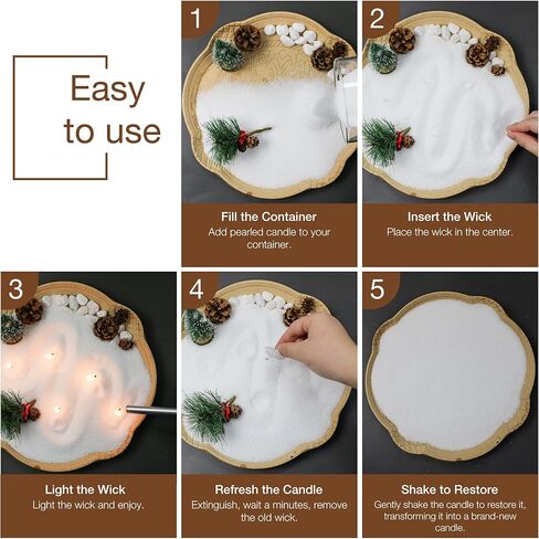 شمعة pearled Vallydom 16 أوقية/ 1 رطل ، رمال شمعة غير معروفة مع 30 فتيل ، شمعة رملية نباتية طويلة ، شمع الشمع in Kuwait