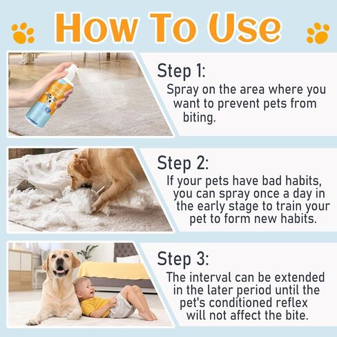 No Chew Spray for Dogs, Bitter Apple Spray for Dogs to Stop Chewing, Cats and Dogs Training Behavior Aids, Stop Destructive Chewing Licking in Saudi Arabia