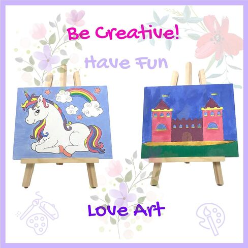 J MARK Pain Set for Kids – Acrylic Kids Painting Kit with Storage Bag, Washable Paints, Easel, Canvases, Brushes and More, Complete Kids Painting Set in Kuwait