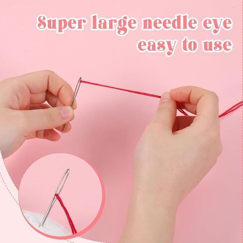 30 PCS إبر خياطة الإبر تطريز 2.36 '' إبر الكروشيه العيون الكبيرة إبرة الفولاذ المقاوم للصدأ الغزل in Saudi Arabia