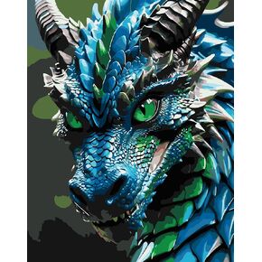 Dragon Paint by Numbers Kit for Adults Beginner,DIY Easy Adult Paint by Numbers Dragon,Paint by Number Without Frame Home Wall Decor 16 x 20 in