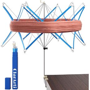 ClarArti Yarn Swift | Yarn Swift Winder | Foldable & Portable Yarn Ball Swift | Yarn Winder | Yarn Ball Winder | Knitting & Crochet Supplies | Yarn Skein Holder with Table Clamp (Bule)