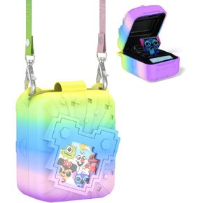 Soft Silicone Case for Bitzee Disney Interactive Toy Digital Pet, Shockproof and Protective Carrying Case for Bitzee Disney Virtual Electronic Pets with Lanyard for Kids (Rainbow)