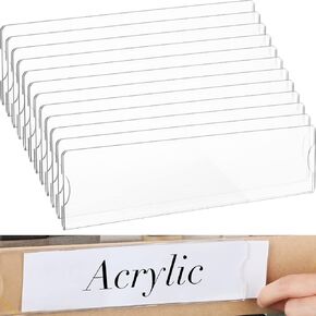 Yulejo 15 Sets Acrylic Name Plate Holder Clear Acrylic Plastic Sign Frame with Adhesive Tape Horizontal Wall Name Plates for Door Office Nameplate Display Trays for Office Home(8'' x 2'')