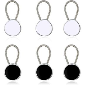 6 Pcs Shirts Collar Button Extenders Collar Button Extender for Mens Dress Shirt Neck Tie Extender for Men Elastic Collar Extenders Metal Button Extender for Pants Coat Suits Trouser (White & Black)