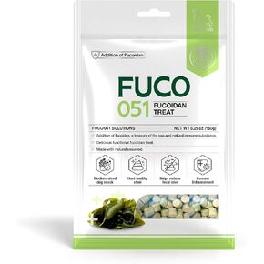 Fuco 051 Fucoidan Treat for Dogs – Immune & Digestive Health, Stool & Odor Support, Antioxidant, Superfood with Spirulina & Kelp, 5.29 oz (150g)