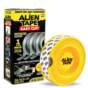 EZ Cut by Alien Tape Easy Cut Double-Sided Mounting Tape, 7ft - Pre-Cut Grids for Hassle-Free Cutting, Strong Adhesive, Multi-Surface Use, No Scissors Needed, Perfect for Home & Office Projects