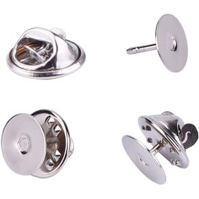 EBOOT Pack of 50 Tie Tacks Blank Pins with Clutch Back (Silver)
