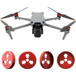 Anbee CNC Aluminum Motor Cap Dust Cover Protector for DJI Air 3S / Mavic 3 Pro/Mavic 3 Classic Drones, Pack of 4 (Red)