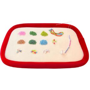 hobbyworker Rectangle Beading Board Tray,Velvet Like Work Surface,Beads Organizer,Bead Wrangler for Jewelry Making,Jewellery Crafts Easy Fine Work
