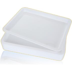 QTLCOHD 12Pcs Plastic Art Trays White Activity Crafts Tray Organizer Tray Serving Tray for Home,School,Kids,DIY Projects,Painting and Beads