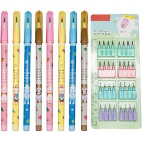 12 Pieces Adorable Stacking Pencils Rabbit Pencils Novelty Bunny Cats Stackable Pencils Animal Pencil With 64 Extra Refills For School Office