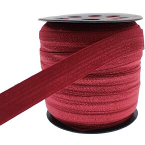 Maroon Fold Over Elastic 5/8 inch 15mm Elastic Bands for Sewing 40 Yards Wide Elastic Headbands Stretchy Ribbon for Crafts-Elastic Straps Trim for Girls Hair Ties-Bow-DIY Projects-Clothes