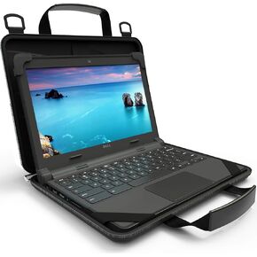 11-11.6 Inch Protective Always-on Chromebook Hard Case with Adjustable Shoulder Strap and Carrying Handles