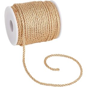 PH PandaHall 32 Yards Silvery Cord Trim 3mm Graduation Honor Cords Window Bow Ties Crafts Rope Decorative Cords for Clothing Lampshade Braided Handfasting Cord Wedding, wh-OCOR-WH0079-88G-US24