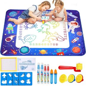 Water Doodle Mat for Toddlers, Learning Sensory Educational Toys for Kids 3+ Ages, Painting Writing Doodle Mat Baby Birthday Gifts, Kids Coloring Drawing Pad Mat for Girl & Boy 3-5 Year Old