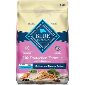 Blue Buffalo Life Protection Formula Small Breed Puppy Dry Dog Food with DHA, Vital Nutrients & Antioxidants, Made with Natural Ingredients, Chicken & Oatmeal Recipe, 5-lb. Bag
