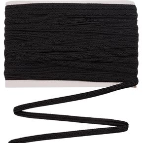 MAYJOYDIY 25 Yards Black Polyester Gimp Braid Trim, 0.5Inch Woven Braid Trim for Wedding Decor, DIY Crafts, Sewing, Curtains, Costume Accessories