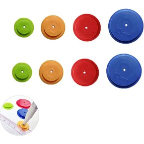 ARRERR 8 Pack Seam Marker Tool 4 أحجام مختلفة متوقعة تتبع الدائرة الدائرة بدل البدل الباحث عن قرص Guider لبطورات Kiwi Lane Scrapbooking Paper DIY خياطة خياطة النسيج خياطة النسيج