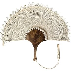 Straw Palm Hand Held Fan - Handmade Abanico De Mano Woven Hand Fan - Unique Boho Accessories for Personal Use, Wedding Favors, Wall Decor, Fiestas, Bridal Party Souvenirs