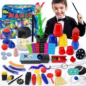 Magic Kit, 60 Magic Tricks for Kids Age 6-8, Magic Set with Instructions, Gift Toys for Kids Ages 6 7 8 9 10 11 12 Year Old
