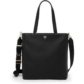 TUMI - Voyageur Vail Large Tote - Luxurious Black Tote - Crossbody Strap, Key Leash, & Laptop Storage - Everyday Leather Bag - Black, Light Gold Hardware - Medium