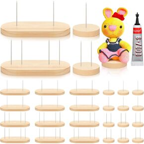 24 PCS CROCHET DOLL Stand Single و Dual Edele Wooden Wooden Rebhens Dofle