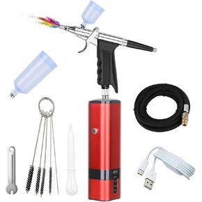 I-BEAUTEE Portable Cordless Airbrush Kit with Compressor, high air Flow Handheld Mini Air Brush Gun Set,Trigger Type High Pressure Air Brush for Painting, Nail Art, Cake, Barber,Model,T-Shirt DIY