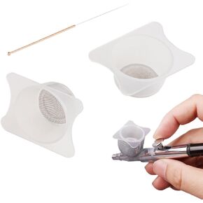 Airbrush Filter Cup, 2Pcs Airbrush Special Paint Filter Cup with 0.3mm Airbrush Spray Gun Needle - for Paint Airbrush Accessories