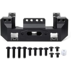 RC Car CNC Aluminum Front Bumper Mount Anti-Rust Metal Servo Mount Bracket Compatible with TRX4 TRX-4 1/10 RC Crawler Car Upgrade Parts Replacement Accessories