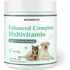 Dog Vitamins and Supplements Probiotics Powder 1LB - Enhanced Complete Multivitamin for Dogs Homemade Dog Food Supplement Supports Immune, Skin & Coat, Digestion with Vitamins, Omega-3, Probiotics