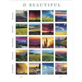 O Beautiful Sheet of Twenty Forever Stamps Stamps Scott 5298