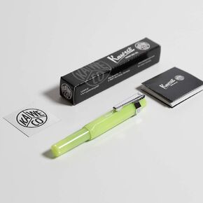 Kaweco Frosted Sport Fountain Pen Lime, Fine Nib Sport Octagonal Clip Chrome (2019 Novelty)