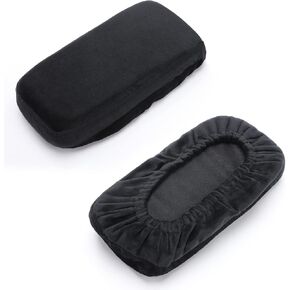 Ergonomic Memory Foam Armrest Pads for Office & Gaming Chairs - Comfortable Elbow & Forearm Pressure Relief Covers (Set of 2), Stretch Fit Design, Black