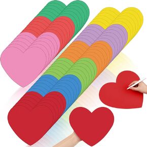 36 Pcs Valentine's Day Large Heart Cutouts Paper 12 Inch Assorted Color Heart Cutouts Bulk Double Sided Heart Craft for Love and Peace Wall Bulletin Board Decoration Valentine's Day Craft