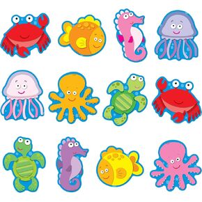 Carson Dellosa 36-Piece Colorful Sea Life Bulletin Board Cutouts, Colorful Sea Creatures Cutouts for Bulletin Boards, Sea Creatures Ocean Classroom Décor for Aquatic Classroom