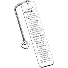 Gifts for Daughters Adult, Daughter Gifts from Mom, Mothers Day Gifts for Daughter, Birthday Gifts for Daughter Adult, Daughter Bookmark, Graudation Gifts for Teen Girls, Daughter Inspirational Gifts