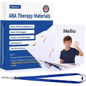ABA Therapy Materials, Positive Autism Communication Cards, Visuals for Autistic Kids, Sped Classroom Must Haves, for Teachers & Family, Premium Plastic, Wear-Resistant, Water Proof, 25 Pcs