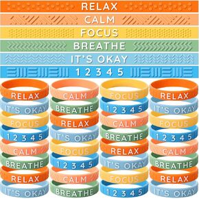 30 Pcs Anxiety Sensory Silicone Bracelet, Silicone Bracelet with Textured Wearable Push Sensory Stress Relief Press Silicone Wristband Calming Bracelet Anxiety Relief Gifts for ADHD Autism Anxiety