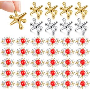 LIBIMA 30 SETS GAKS MACKS مع الكرة الكثافة تشمل 300 PCS الذهب والفضة الرافعات و 30 PCS Red Rubber Balls Classic Jax Game Gifts for Teens Adul