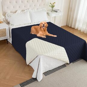Easehomey 100 ٪ غطاء سرير الكلب مقاوم للماء ، بطانية أليف غير انزلاقية مع دعم طباعة PAW ، واقي الأثاث المقاوم للتسرب القابل للغسل للكلاب والقطط والأطفال (A: Blue ، 68 "x82")